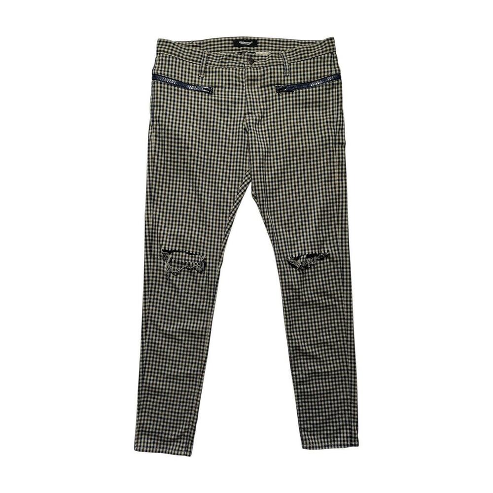 Zippered plaid pant